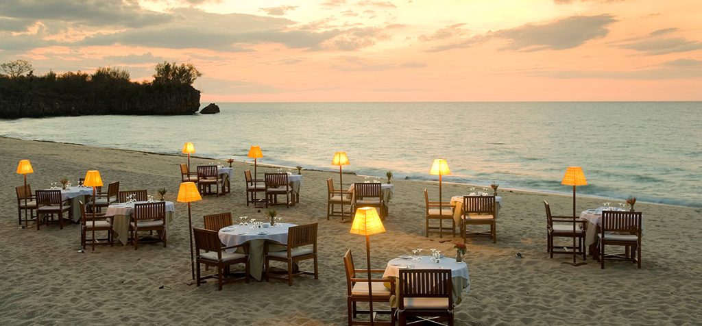 Beachfront dining in style at Anjajavy. one of the best luxury hotels in Madagascar