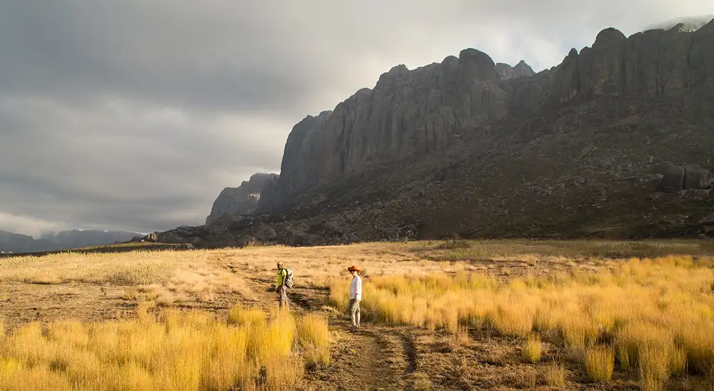 People hiking in Andringitra national park, Madagascar